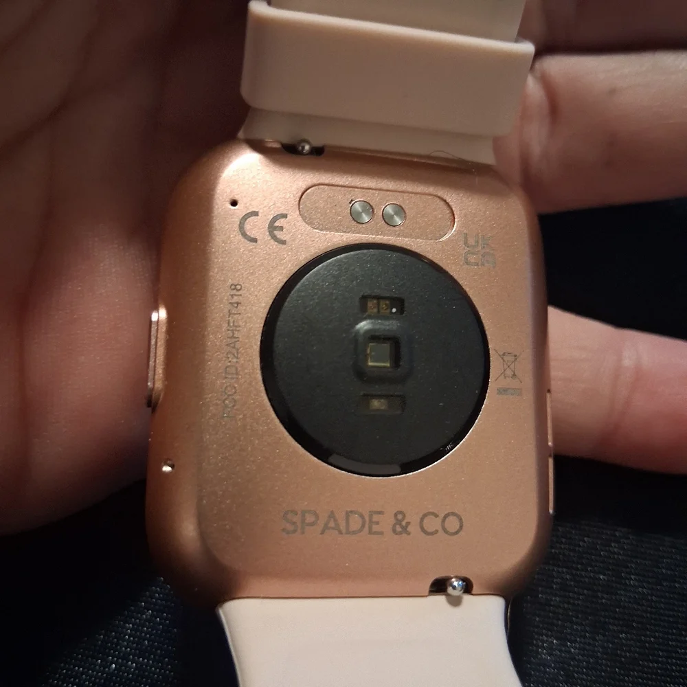 Spade & Co. Smartwatch 3 Rose Gold Pink Silicone Band Charger & Instruction Book